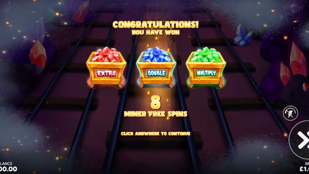 Tampilan visual slot Pickaxe Payday dengan tema penambang emas kartun dan dinamit