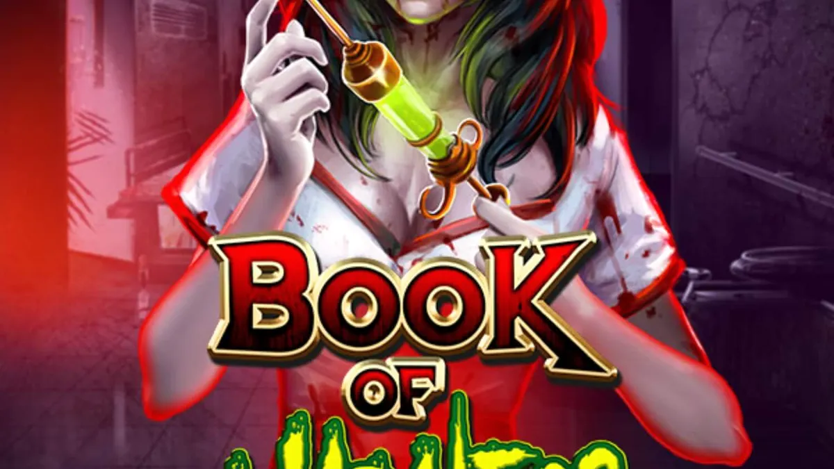 Tampilan visual slot Book of Madness Deluxe dengan tema horor