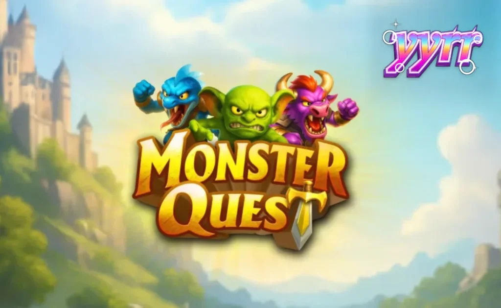 Pemandangan kastil abad pertengahan dan ksatria dalam slot Monster Quest